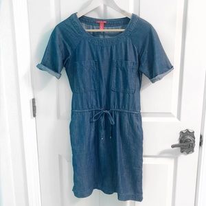 Chelsea & Violet | Cuffed Midi Denim Dress| S